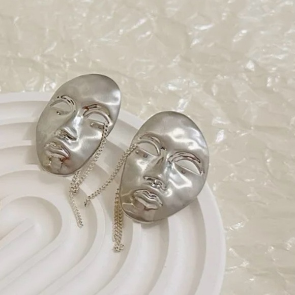 “Phantom of Opera” Silver Theatre Masquerade War Mask Sons of Harpy Tragedy Stud - Picture 14 of 16